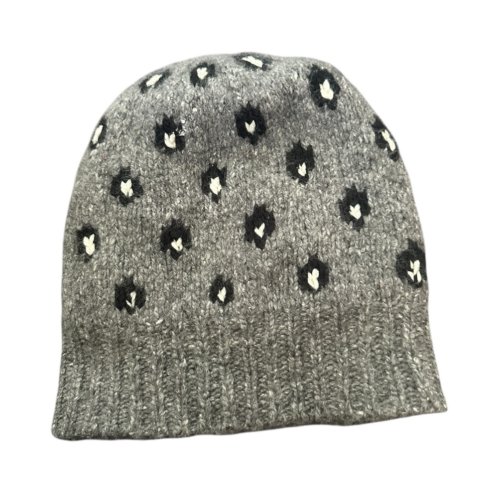 Autumn Cashmere Gray Black Knit Beanie